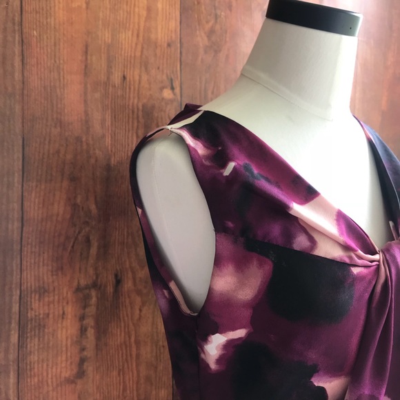 Ann Taylor LOFT Purple Watercolor Shift Dress - Picture 3 of 7